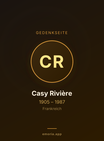 Gedenkportrait von Casy Rivière