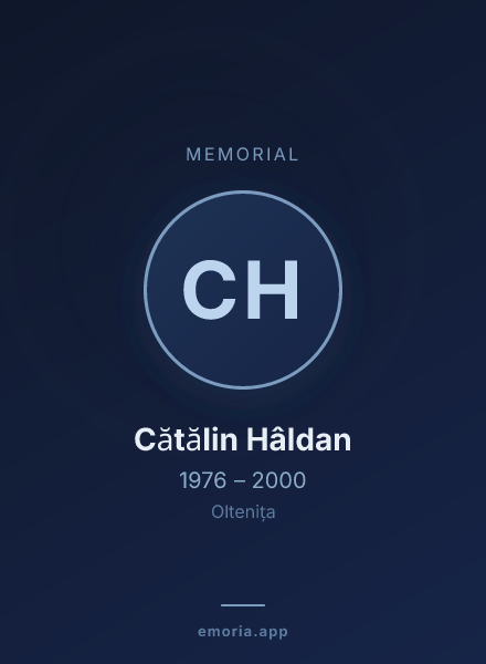 Memorial portrait of Cătălin Hâldan