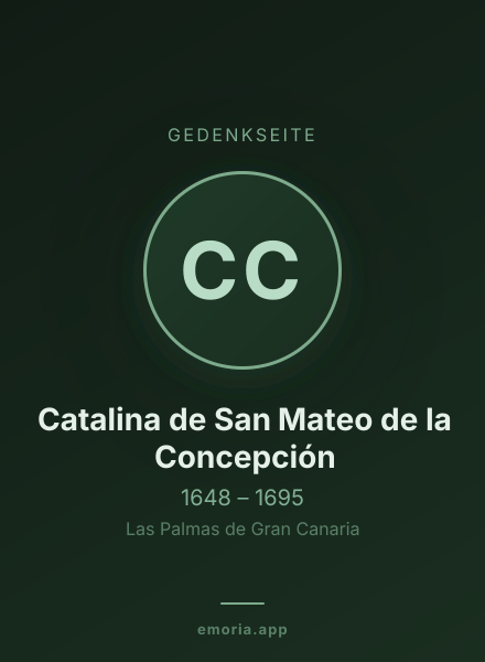 Gedenkportrait von Catalina de San Mateo de la Concepción