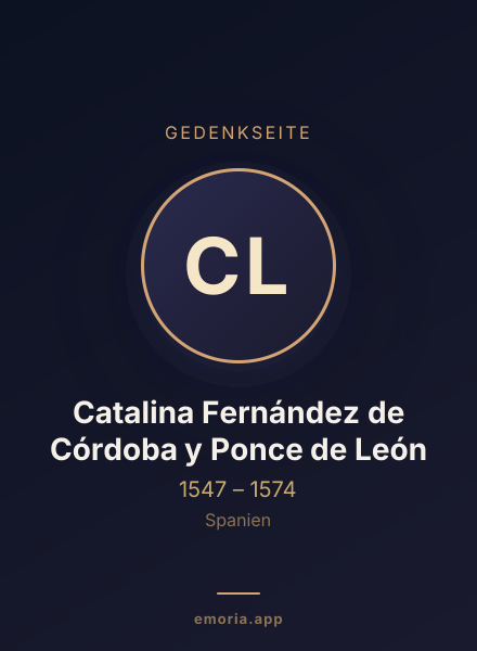 Gedenkportrait von Catalina Fernández de Córdoba y Ponce de León