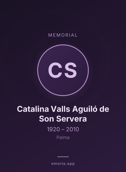 Memorial portrait of Catalina Valls Aguiló de Son Servera