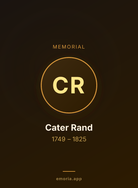 Memorial portrait of Cater Rand