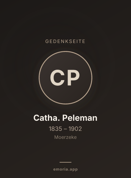 Gedenkportrait von Catha. Peleman