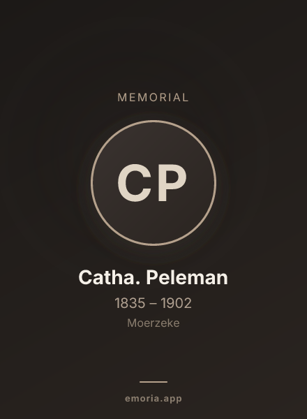 Memorial portrait of Catha. Peleman