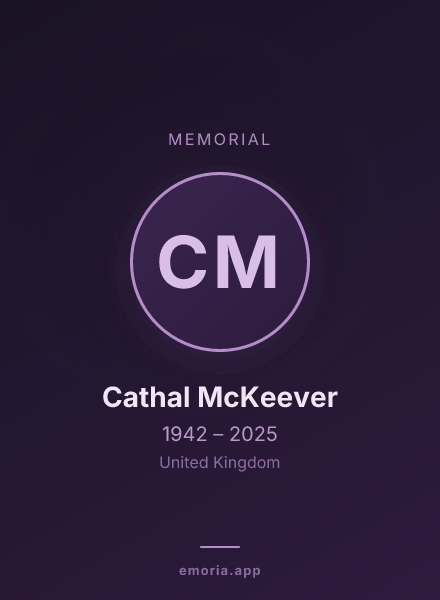 Memorial portrait of Cathal McKeever