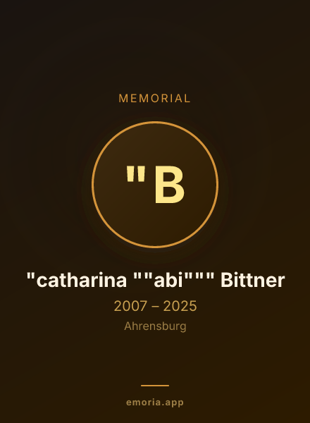 Memorial portrait of "catharina ""abi""" Bittner