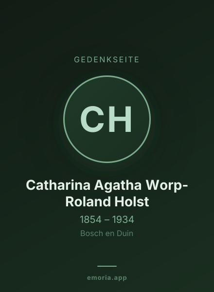 Gedenkportrait von Catharina Agatha Worp-Roland Holst