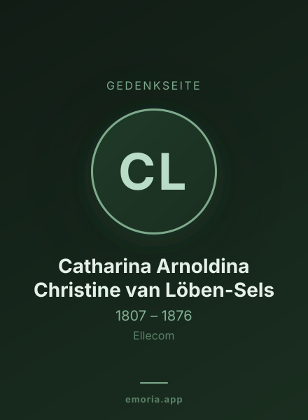 Gedenkportrait von Catharina Arnoldina Christine van Löben-Sels