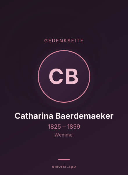Gedenkportrait von Catharina Baerdemaeker