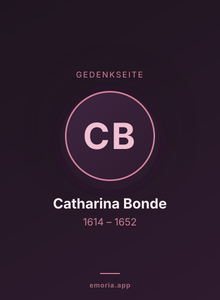 Gedenkportrait von Catharina Bonde