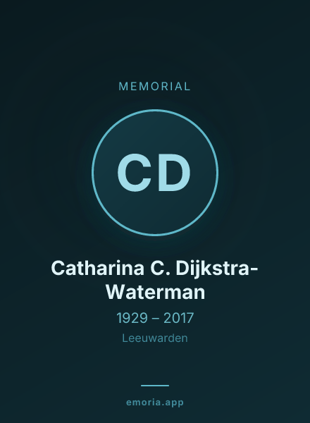 Memorial portrait of Catharina C. Dijkstra-Waterman