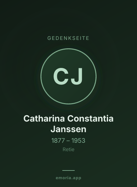 Gedenkportrait von Catharina Constantia Janssen