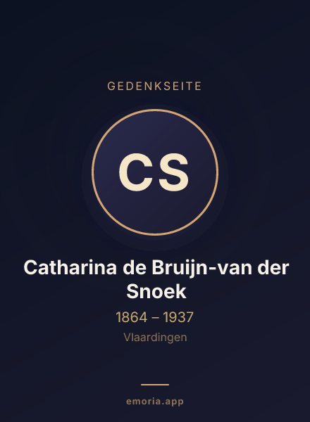 Gedenkportrait von Catharina de Bruijn-van der Snoek