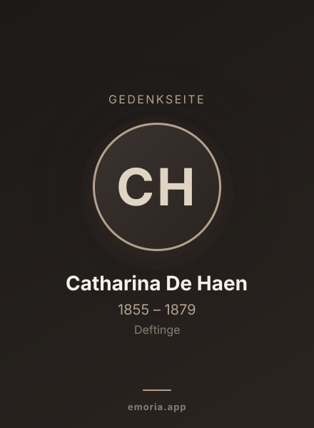 Gedenkportrait von Catharina De Haen