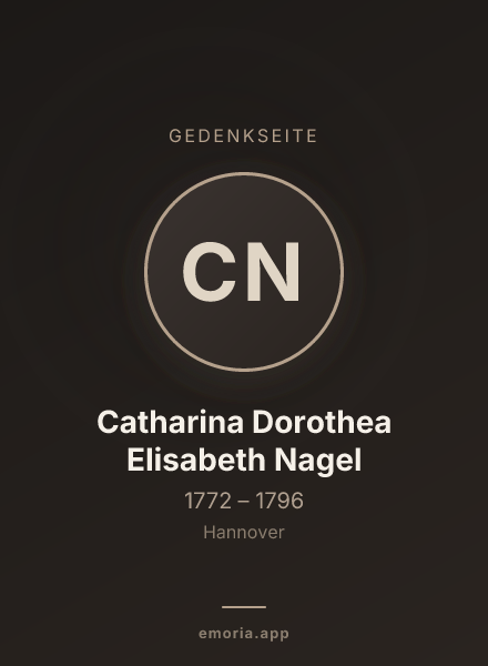 Gedenkportrait von Catharina Dorothea Elisabeth Nagel