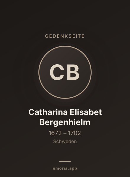 Gedenkportrait von Catharina Elisabet Bergenhielm