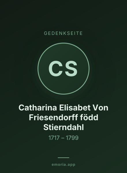 Gedenkportrait von Catharina Elisabet Von Friesendorff född Stierndahl