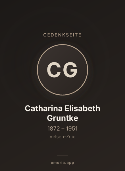 Gedenkportrait von Catharina Elisabeth Gruntke