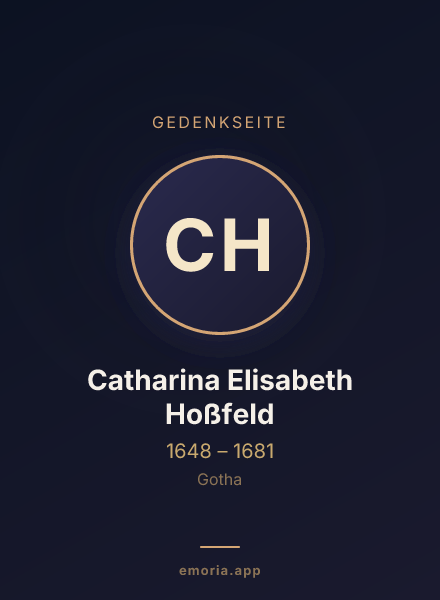 Gedenkportrait von Catharina Elisabeth Hoßfeld