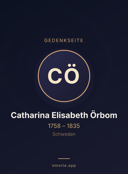 Gedenkportrait von Catharina Elisabeth Örbom