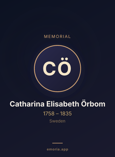 Memorial portrait of Catharina Elisabeth Örbom
