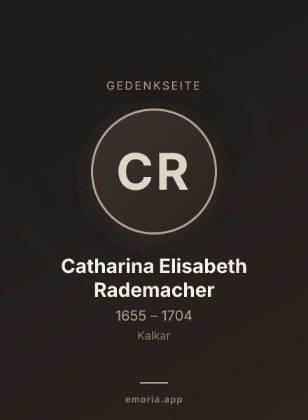 Gedenkportrait von Catharina Elisabeth Rademacher