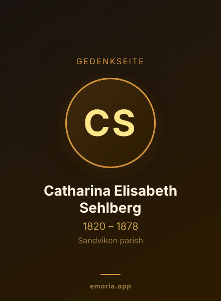 Gedenkportrait von Catharina Elisabeth Sehlberg