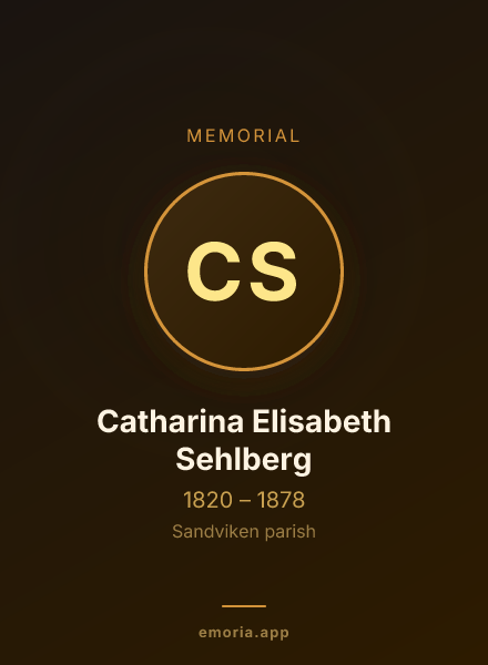 Memorial portrait of Catharina Elisabeth Sehlberg