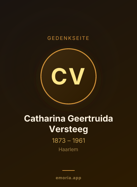 Gedenkportrait von Catharina Geertruida Versteeg