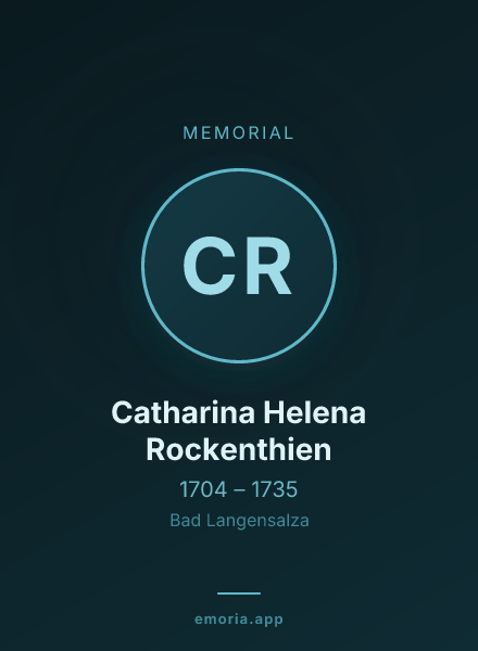 Memorial portrait of Catharina Helena Rockenthien