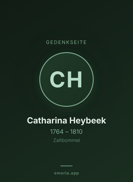 Gedenkportrait von Catharina Heybeek