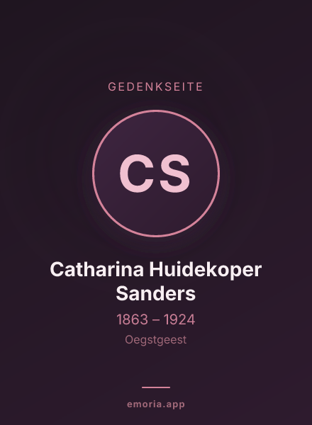 Gedenkportrait von Catharina Huidekoper Sanders