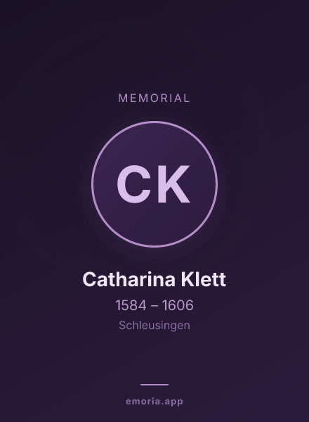Memorial portrait of Catharina Klett