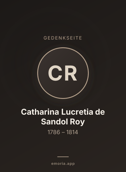 Gedenkportrait von Catharina Lucretia de Sandol Roy