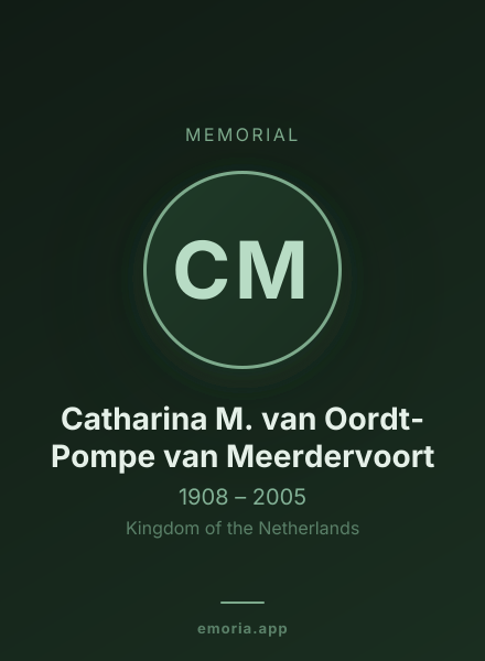 Memorial portrait of Catharina M. van Oordt-Pompe van Meerdervoort