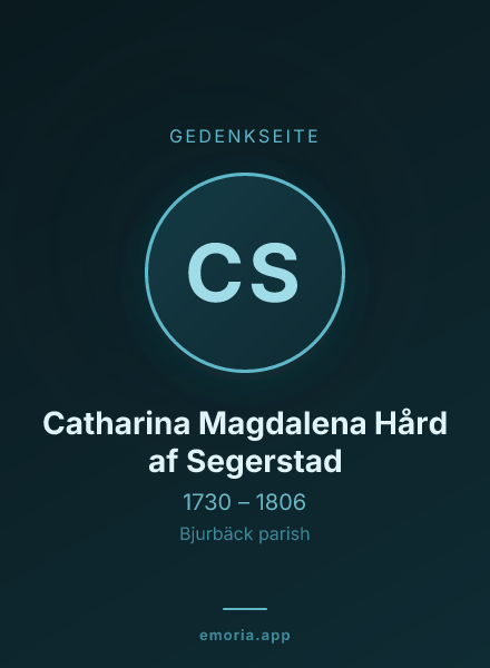 Gedenkportrait von Catharina Magdalena Hård af Segerstad