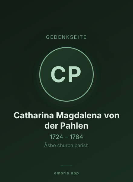 Gedenkportrait von Catharina Magdalena von der Pahlen