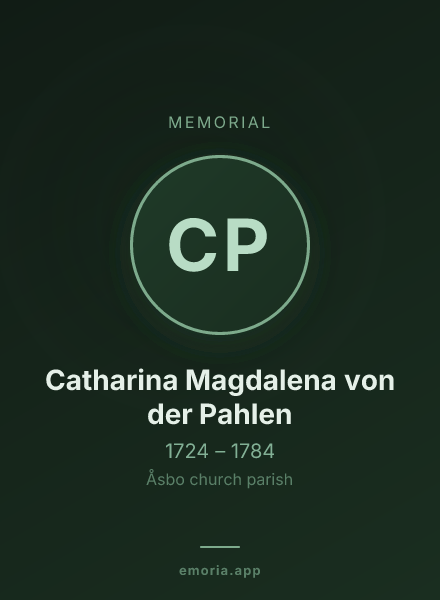 Memorial portrait of Catharina Magdalena von der Pahlen