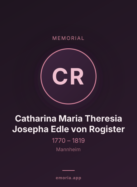 Memorial portrait of Catharina Maria Theresia Josepha Edle von Rogister