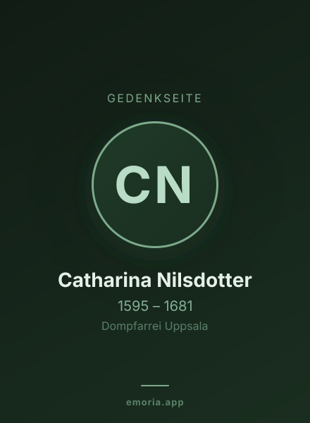 Gedenkportrait von Catharina Nilsdotter
