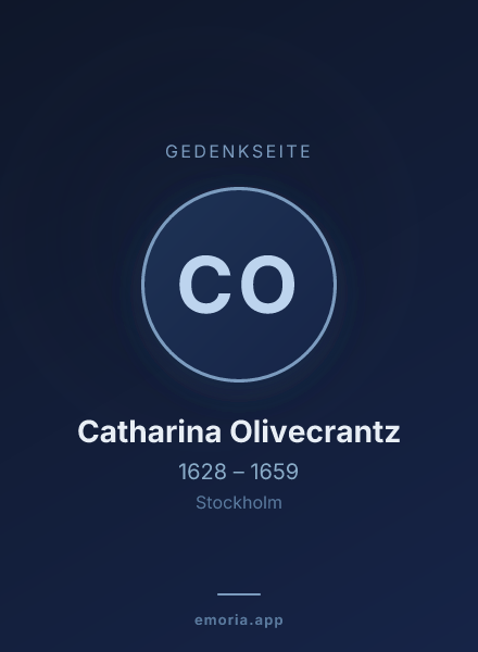 Gedenkportrait von Catharina Olivecrantz