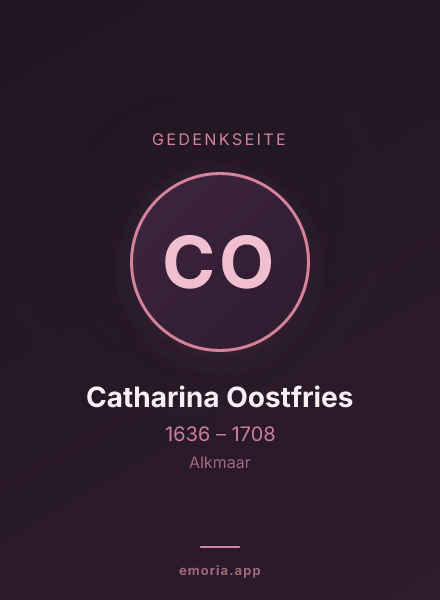 Gedenkportrait von Catharina Oostfries