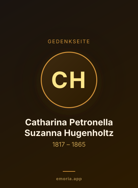 Gedenkportrait von Catharina Petronella Suzanna Hugenholtz