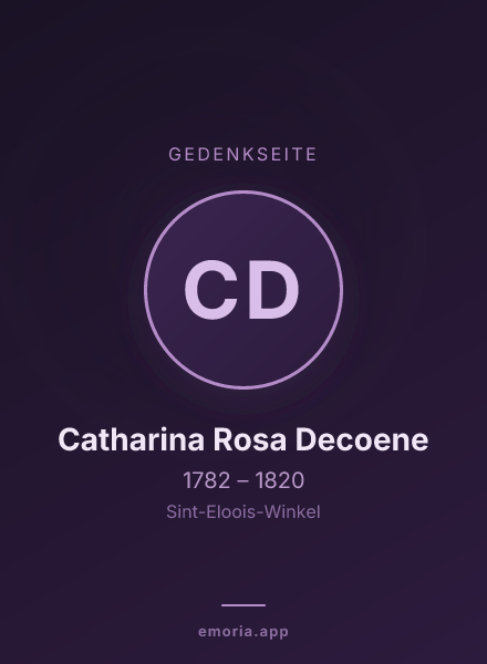 Gedenkportrait von Catharina Rosa Decoene