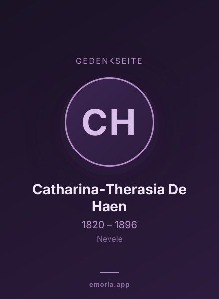 Gedenkportrait von Catharina-Therasia De Haen
