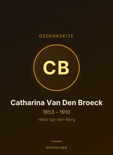 Gedenkportrait von Catharina Van Den Broeck