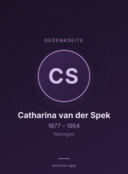 Gedenkportrait von Catharina van der Spek