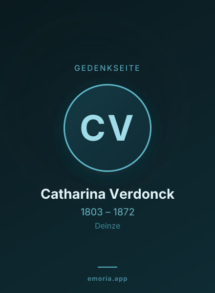 Gedenkportrait von Catharina Verdonck