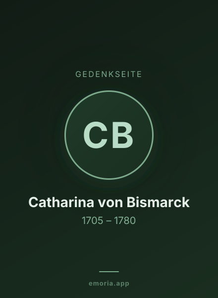 Gedenkportrait von Catharina von Bismarck