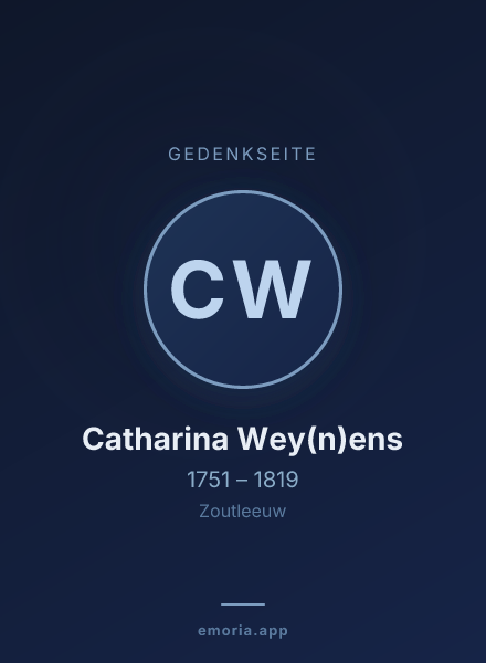 Gedenkportrait von Catharina Wey(n)ens